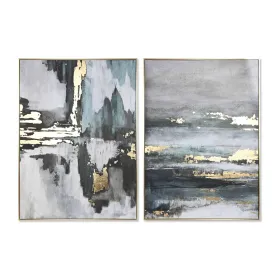 Drobė Home ESPRIT Žalia Pilka Auksinis Abstraktus 103 x 4,5 x 143 cm (2 vnt.)