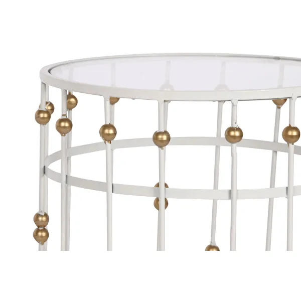 2 tabulu komplekts Home ESPRIT Balts Bronza 42 x 42 x 55 cm