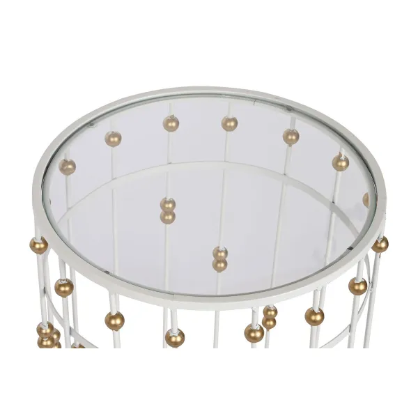2 tabulu komplekts Home ESPRIT Balts Bronza 42 x 42 x 55 cm