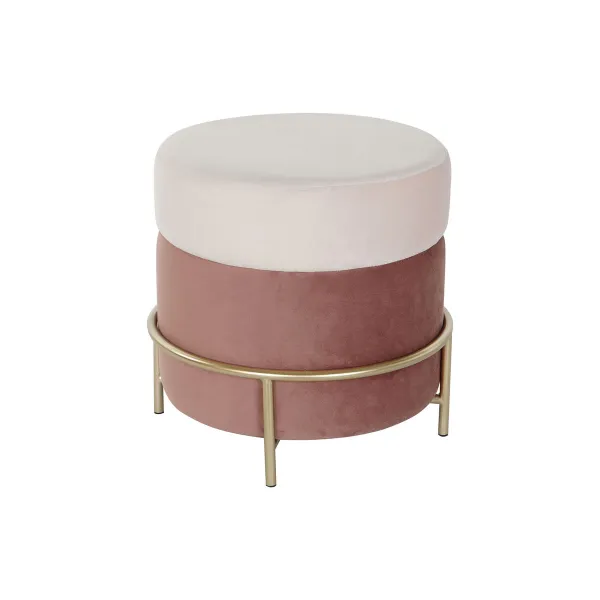 подставка для ног DKD Home Decor Розовый Позолоченный Металл Велюр 48 x 48 x 47 cm