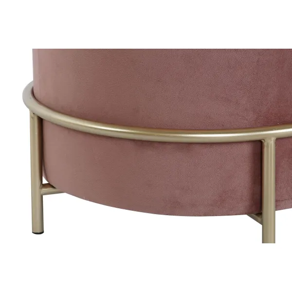 подставка для ног DKD Home Decor Розовый Позолоченный Металл Велюр 48 x 48 x 47 cm
