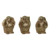 Decorative Figure Home ESPRIT Golden Owl 11 x 11 x 15 cm (3 Units)