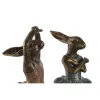 Dekoratīvās figūriņas Home ESPRIT Zils Rozā Bronza Romantiski Baletdejotājs 13 x 12 x 30,5 cm (2 gb.)