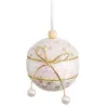 Ёлочные шарики Белый Позолоченный Polyfoam Ткань Бант 8 x 8 x 8 cm (4 штук)