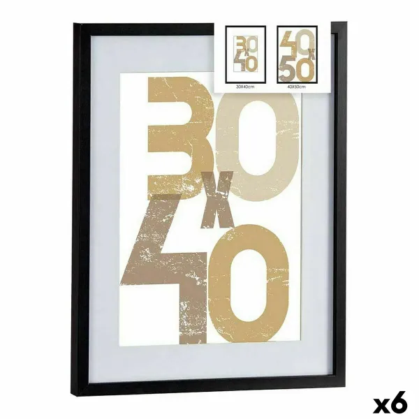 Foto rāmīši stiprināšanai pie sienas Gift Decor Melns Plastmasa Koks MDF 40 x 50 cm (6 gb.)