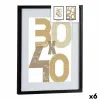 Wall photo frame Gift Decor Black Plastic MDF Wood 40 x 50 cm (6 Units)