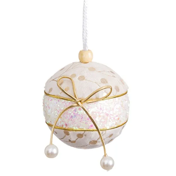 Eglutės rutuliukai Balta Auksinis Polyfoam Medžiaga Lasas 10 x 10 x 10 cm (3 vnt.)