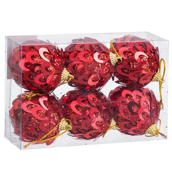 Kuuseehted Punane Plastmass Polyfoam 6 x 6 x 6 cm (6 Ühikut)