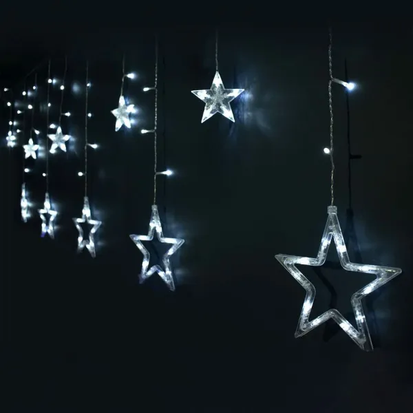 LED aizkaru gaismas Zvaigznes Balts 8 m 22 x 20 x 14 cm 22 X 19,5 X 14 CM
