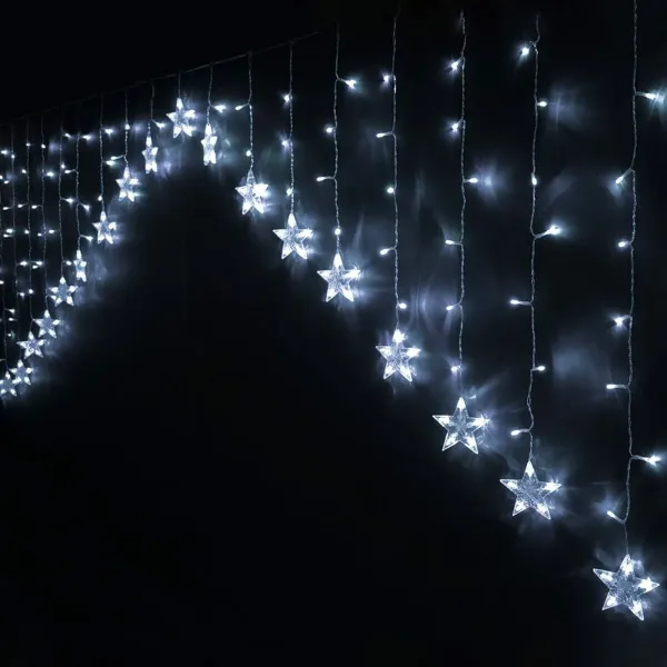 LED aizkaru gaismas Zvaigznes Balts 8 m 16 X 15 X 19 CM