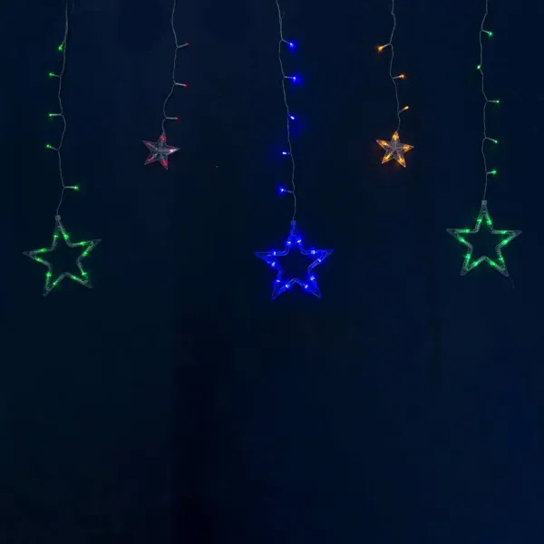 LED aizkaru gaismas Zvaigznes Daudzkrāsains 8 m 22 X 19,5 X 14 CM