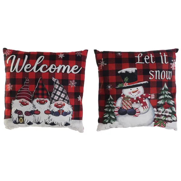 Подушка DKD Home Decor Рождество Разноцветный полиэстер 40 x 10 x 40 cm (2 штук)