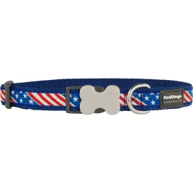 Suņa kaklasiksna Red Dingo STYLE US FLAG 41-63 cm