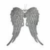 Christmas bauble Krist+ Silver Plastic Glitter Angel Wings 13 x 14,5 x 2,5 cm (24 Units)