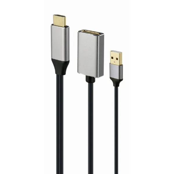 Display Porta uz HDMI Adapteris GEMBIRD A-HDMIM-DPF-02 Melns 4K Ultra HD