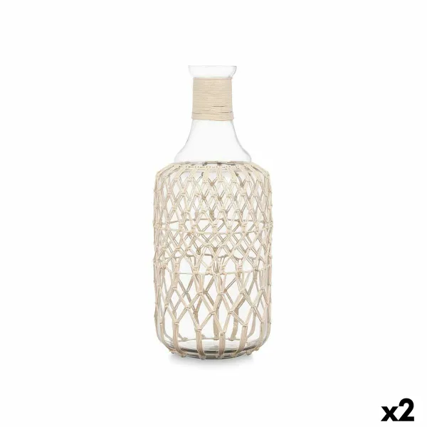 Dekoratīvs pudele Gift Decor Balts Caurspīdīgs 20 x 48 x 20 cm 19 x 48 cm Dekoratīvie (2 gb.)