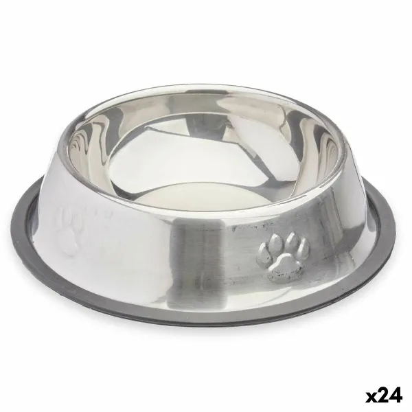 Šunų maisto indas Mascow Pilka Sidabras Guma Metalinis 18 x 4,5 x 18 cm 35 x 0,03 x 25 cm (24 vnt.)