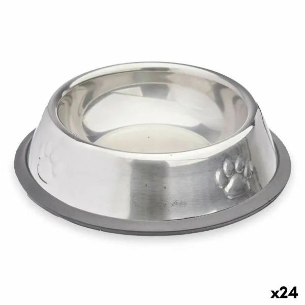 Suņu barotava Mascow Pelēks Sudrabains Gumija Metāls 15 x 4 x 15 cm 16 x 3,5 x 16 cm (24 gb.)