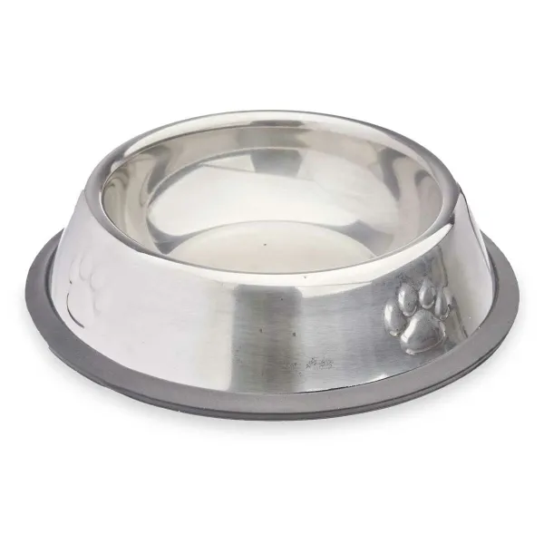 Šunų maisto indas Mascow Pilka Sidabras Guma Metalinis 15 x 4 x 15 cm 16 x 3,5 x 16 cm (24 vnt.)