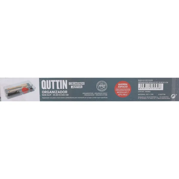 Drawer Organizer Quttin Non-Slip 39,8 x 18,5 x 6 cm (12 Units)
