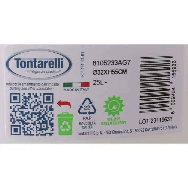 Мусорное ведро Tontarelli GR36379 25 L (10 штук)
