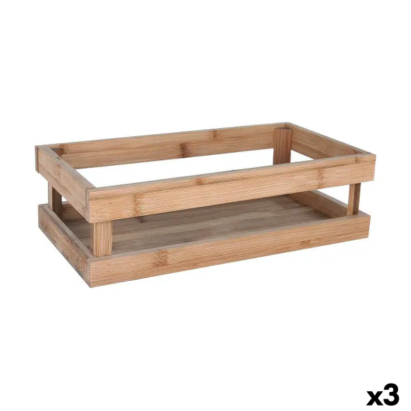 Контейнер для хранения Inde Бамбук 32,5 x 17,6 x 10 cm (3 штук)