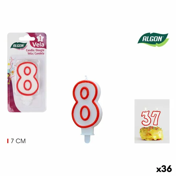 Küünla Komplekt Algon Punane (36 Ühikut)