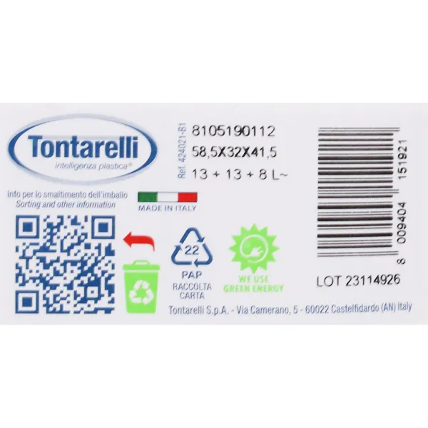 Waste bin Tontarelli Patty White (4 Units)