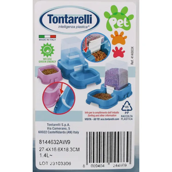 Pet feeding dish Tontarelli 27,4 x 16,6 x 18,3 cm
