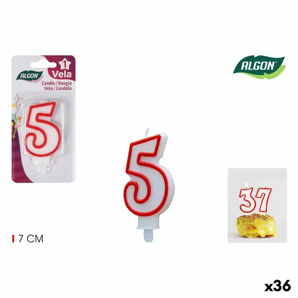 Küünla Komplekt Algon Punane (36 Ühikut)