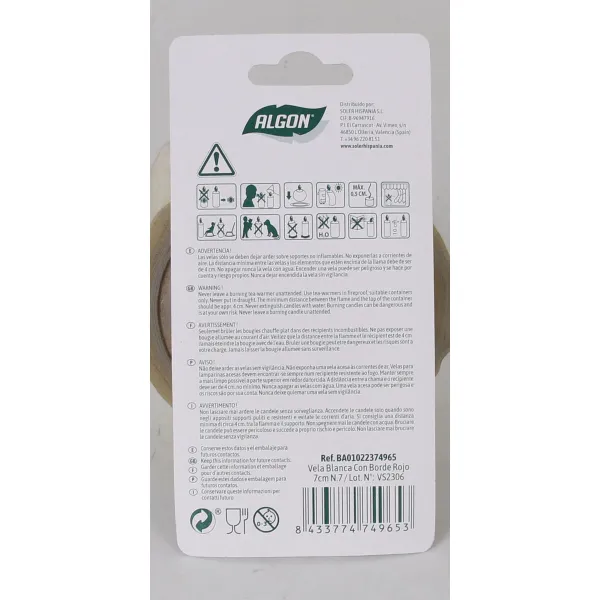 Küünla Komplekt Algon Punane (36 Ühikut)