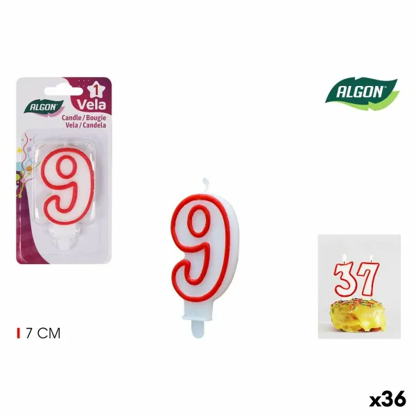 Küünla Komplekt Algon Punane (36 Ühikut)