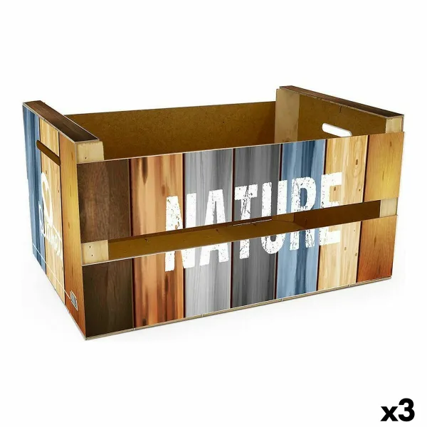 Säilytyslaatikko kannella Confortime Nature (3 osaa) (44 x 24,5 x 23 cm)