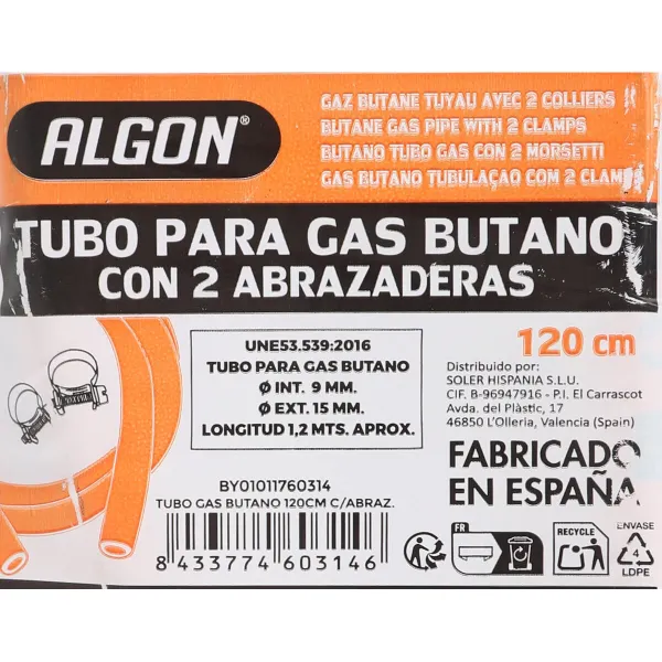 Butaanikaasuputki Bricotech 8433774603146 (120 cm) 23 x 12 x 4 cm