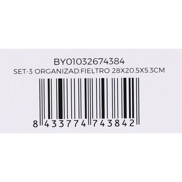 Atvilktņu Organizētāju Confortime Filcs 28 x 20,5 x 5,3 cm 3 Daudzums (6 gb.)
