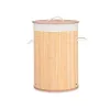 Laundry basket Kipit Natural Cotton Polyester Metal Bamboo Viscose MDF Wood 48 L 37 x 50 x 37 cm (4 Units)
