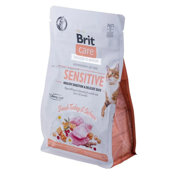 Корм для котов Brit Care Grain-Free Sensitive Для взрослых Лососевый индейка Рыба 400 g