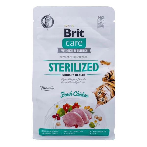 Kaķu barība Brit Care Grain-Free Sterilized Urinary Pieaugušais Cālis 400 g