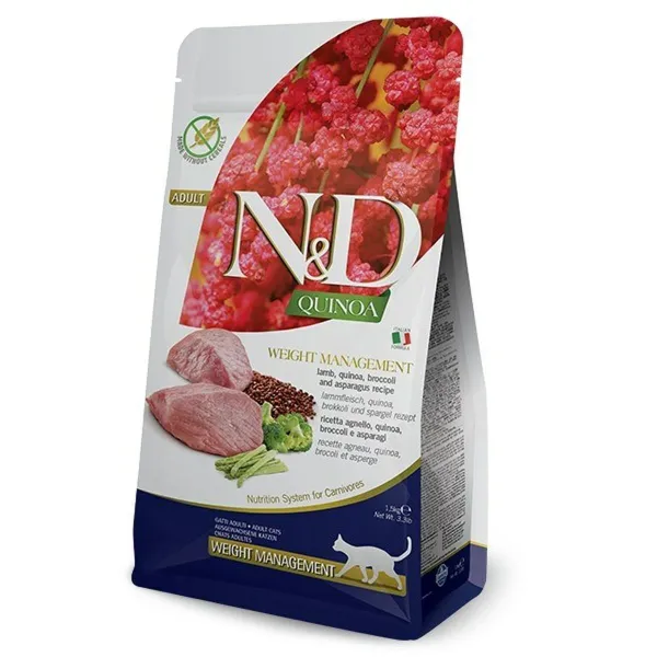 Корм для котов Farmina N&D CAT QUINOA WEIGHT MANAGEMENT Для взрослых Мясо ягненка Брокколи 5 kg