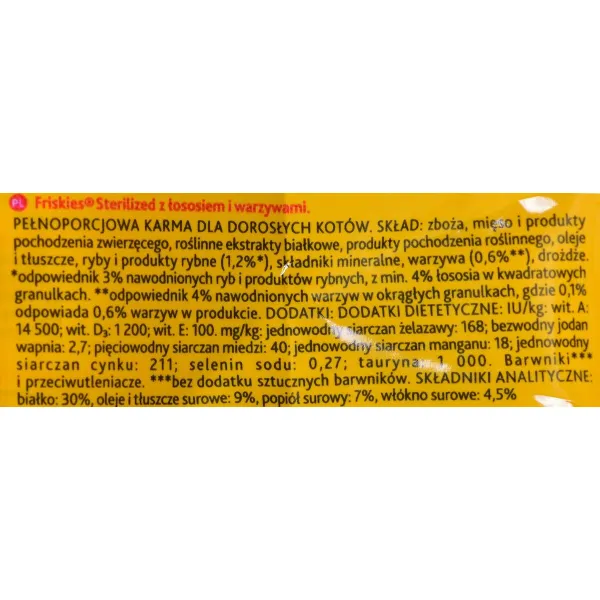 Cat food Purina FRISKIES Sterilized Adult Salmon Tuna Fish 1,5 Kg