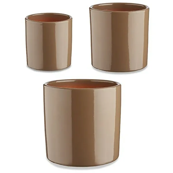 Puodų rinkinys Ibergarden Rusva Molis Cilindras Ø 14 cm Ø 22 cm Ø 17 cm 22 x 19 x 22 cm 3 Dalys