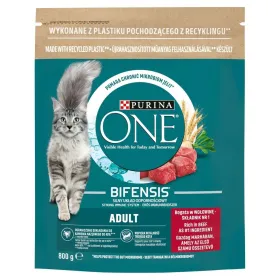 Kaķu barība Purina One Bifensis Adult Pieaugušais Teļa gaļa Liellops 800 g