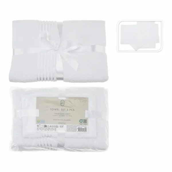 Pyyhesetti Essentials Valkoinen (3 Kappaletta)