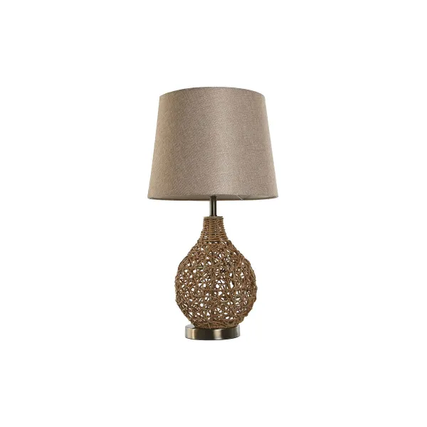 Pöytälamppu Home ESPRIT Ruskea Beige Kullattu Luonnollinen 50 W 220 V 33 x 33 x 60 cm