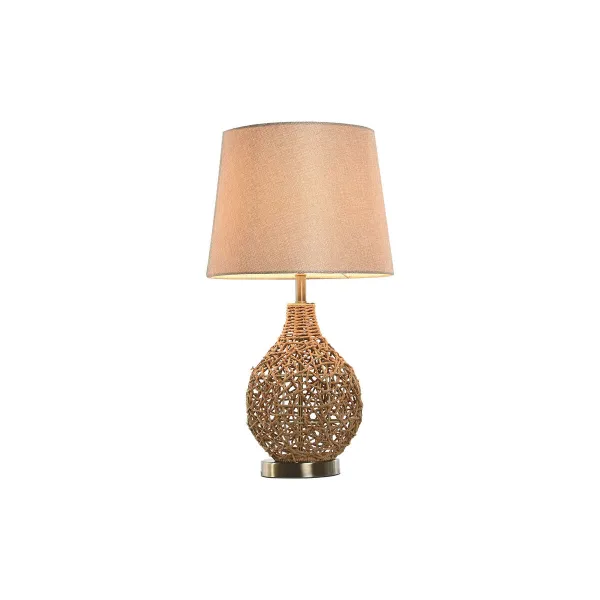 Stalinė lempa Home ESPRIT Ruda Rusvai gelsva Auksinis Natūralus 50 W 220 V 33 x 33 x 60 cm