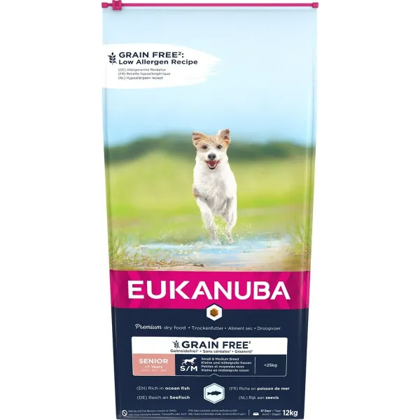 Rehu Eukanuba Grain Free Senior small/medium breed Senior Kala 12 kg