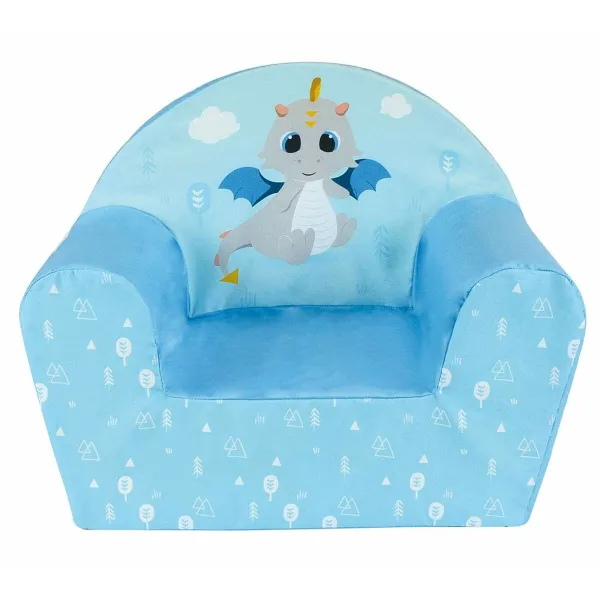 Fotelis Fun House LEON LE DRAGON Mėlyna Porolonas 42 x 52 x 33 cm
