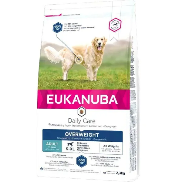 Pašarai Eukanuba Daily Care Overweight Suaugęs Višta Turkija 12 kg