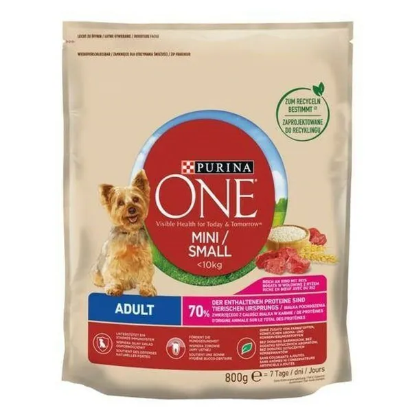 Lopbarība Purina One Mini Pieaugušais Teļa gaļa 800 g