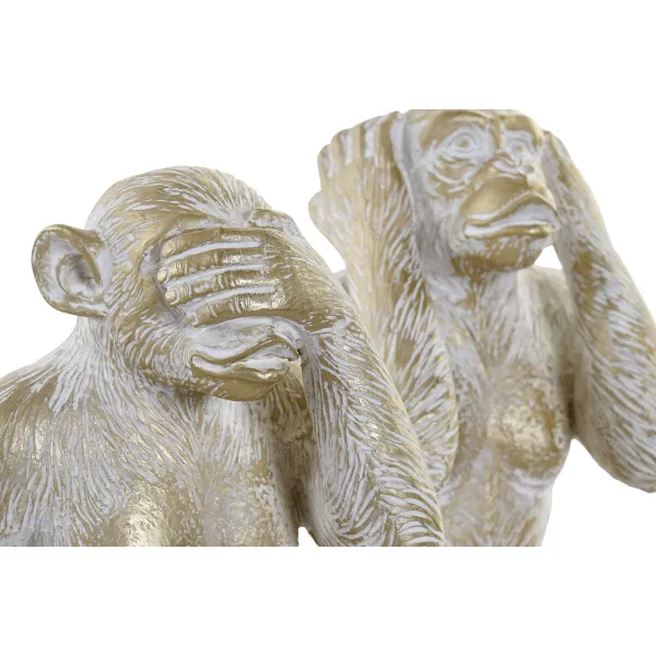 Dekoratīvās figūriņas Home ESPRIT Bronza Mērkaķis Tropiskais 21 x 17 x 25 cm (3 gb.)